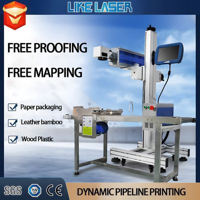 Machine de marquage laser volant en ligne à fibre pour fil de tube PVC Format graphique pris en charge Plt